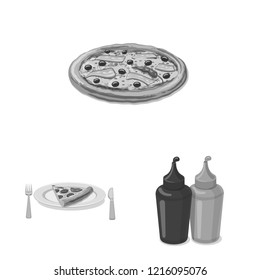 Isolated object of pizza and food logo. Collection of pizza and italy vector icon for stock.