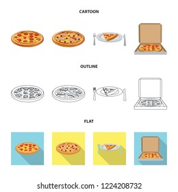 Isolated object of pizza and food logo. Collection of pizza and italy vector icon for stock.