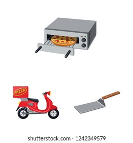 Isolated object of pizza and food logo. Set of pizza and italy stock symbol for web.