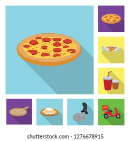 Isolated object of pizza and food logo. Collection of pizza and italy stock symbol for web.