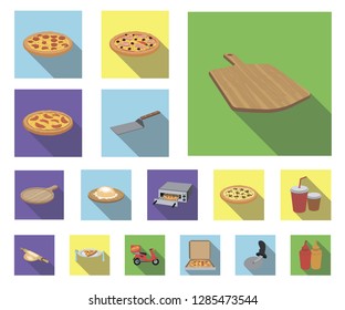 Isolated object of pizza and food logo. Set of pizza and italy vector icon for stock.