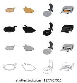 Isolated object of pizza and food sign. Collection of pizza and italy vector icon for stock.