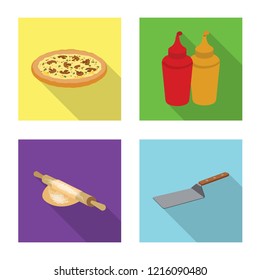 Isolated object of pizza and food sign. Collection of pizza and italy stock vector illustration.