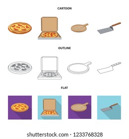 Isolated object of pizza and food sign. Set of pizza and italy stock symbol for web.