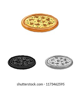 Isolated object of pizza and food symbol. Set of pizza and italy stock vector illustration.