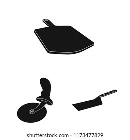 Isolated object of pizza and food symbol. Set of pizza and italy stock vector illustration.