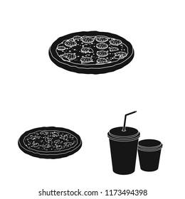 Isolated object of pizza and food symbol. Collection of pizza and italy stock symbol for web.
