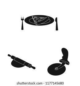 Isolated object of pizza and food symbol. Set of pizza and italy stock vector illustration.