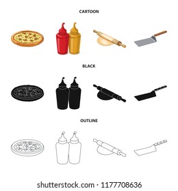 Isolated object of pizza and food symbol. Collection of pizza and italy vector icon for stock.