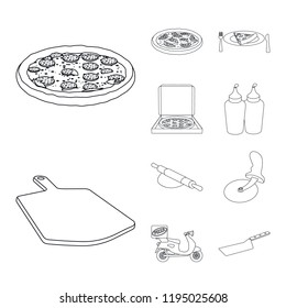 Isolated object of pizza and food symbol. Collection of pizza and italy vector icon for stock.