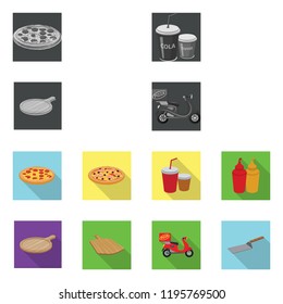 Isolated object of pizza and food symbol. Collection of pizza and italy vector icon for stock.