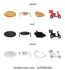 Isolated object of pizza and food symbol. Set of pizza and italy vector icon for stock.