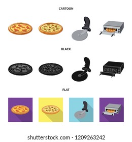 Isolated object of pizza and food symbol. Set of pizza and italy stock vector illustration.