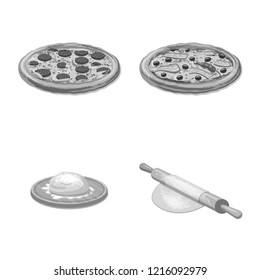 Isolated object of pizza and food symbol. Collection of pizza and italy stock symbol for web.