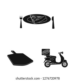 Isolated object of pizza and food symbol. Set of pizza and italy stock symbol for web.