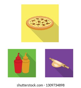 Isolated object of pizza and food symbol. Set of pizza and italy vector icon for stock.