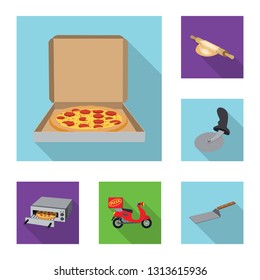 Isolated object of pizza and food symbol. Collection of pizza and italy vector icon for stock.