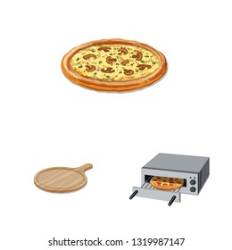 Isolated object of pizza and food symbol. Collection of pizza and italy stock vector illustration.