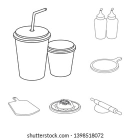 Isolated object of pizza and food symbol. Collection of pizza and italy stock symbol for web.