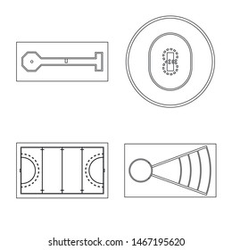 Isolated object of plan and sport logo. Set of plan and game stock symbol for web.