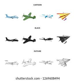 Isolated object of plane and transport icon. Set of plane and sky stock vector illustration.