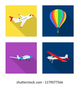 Isolated object of plane and transport symbol. Collection of plane and sky stock symbol for web.