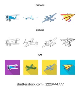 Isolated object of plane and transport symbol. Set of plane and sky stock symbol for web.