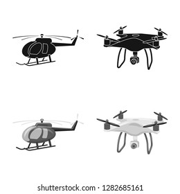 Isolated object of plane and transport symbol. Set of plane and sky stock symbol for web.