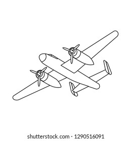 Isolated object of plane and transport symbol. Collection of plane and sky vector icon for stock.