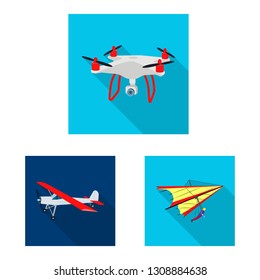 Isolated object of plane and transport symbol. Collection of plane and sky stock symbol for web.
