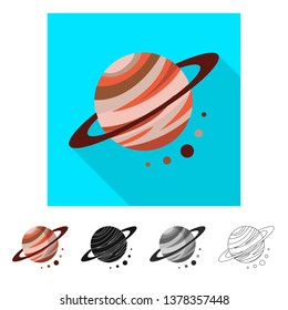 Isolated object of planet  and system sign. Collection of planet  and orbit  stock symbol for web.