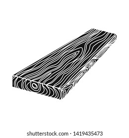 Isolated object of plank  and piece  logo. Set of plank  and trunk vector icon for stock.