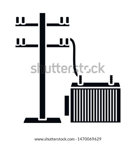 Isolated object of plant and pillar sign. Collection of plant and factory stock symbol for web.