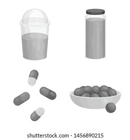 Isolated object of plant and weed icon. Set of plant and sea stock symbol for web.