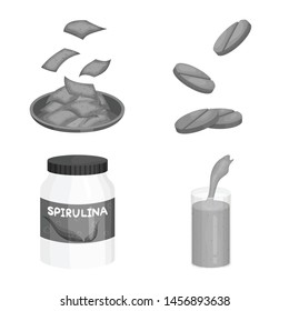 Isolated object of plant and weed logo. Collection of plant and sea stock symbol for web.