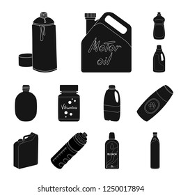 Isolated object of plastic and container logo. Collection of plastic and packaging stock vector illustration.