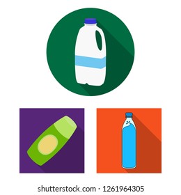 Isolated object of plastic and container logo. Collection of plastic and packaging stock symbol for web.