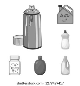 Isolated object of plastic and container logo. Collection of plastic and packaging vector icon for stock.
