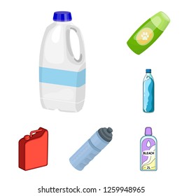 Isolated object of plastic and container sign. Set of plastic and packaging stock symbol for web.