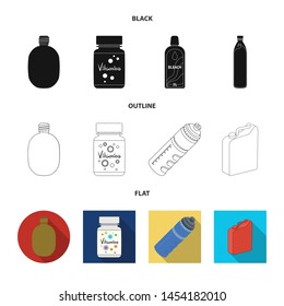 Isolated object of plastic and container sign. Collection of plastic and packaging stock symbol for web.