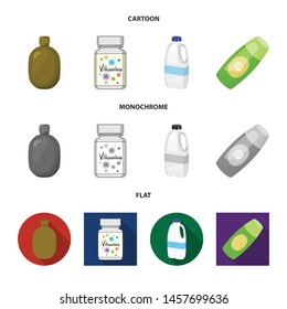 Isolated object of plastic and container sign. Set of plastic and packaging vector icon for stock.