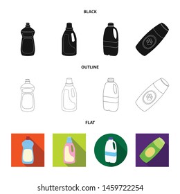 Isolated object of plastic and container symbol. Set of plastic and packaging stock symbol for web.