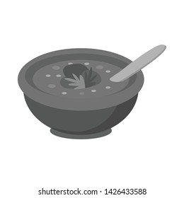 Isolated object of plate and soup symbol. Collection of plate and vegetable stock symbol for web.