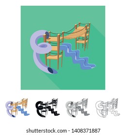 Isolated object of playground and play icon. Collection of playground and equipment vector icon for stock.