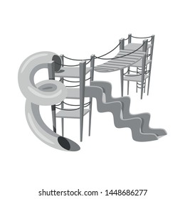 Isolated object of playground and play logo. Set of playground and equipment vector icon for stock.
