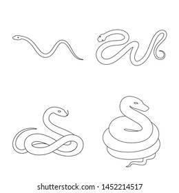 Isolated object of poison and evil logo. Set of poison and bite stock symbol for web.
