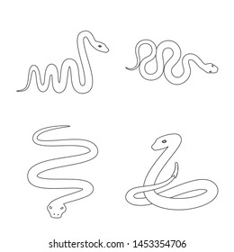 Isolated object of poison and evil logo. Set of poison and bite stock vector illustration.