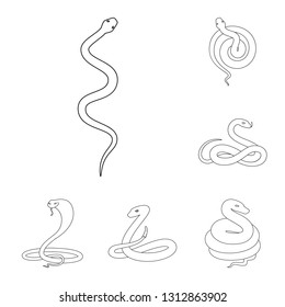 Isolated object of poison and evil sign. Collection of poison and bite vector icon for stock.