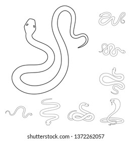 Isolated object of poison and evil sign. Set of poison and bite stock vector illustration.
