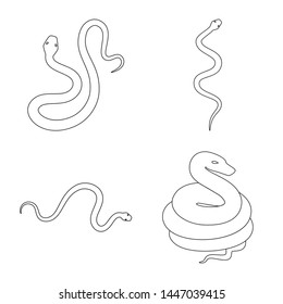 Isolated object of poison and evil symbol. Collection of poison and bite stock symbol for web.